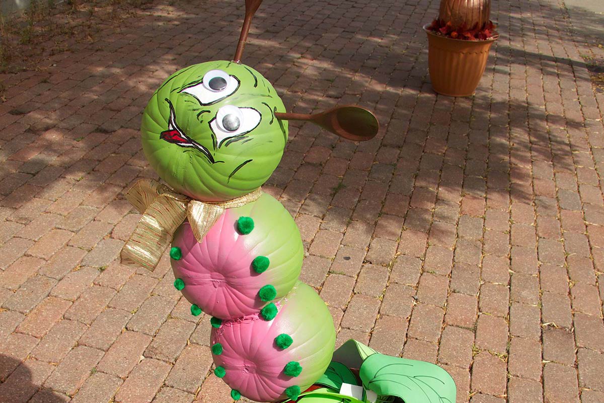 Caterpillar Pumpkin Display