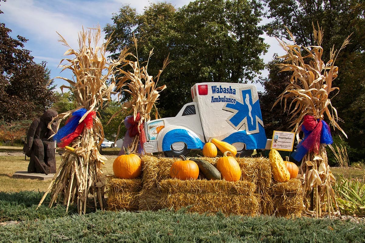 Wabasha Ambulance Topiary Display