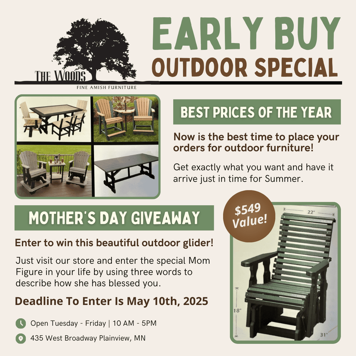 Get Spring Specials At The Woods!