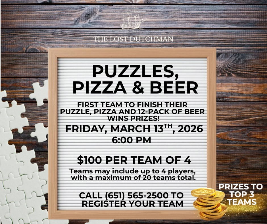 Puzzles, Pizza & Beer at The Lost Dutchman
