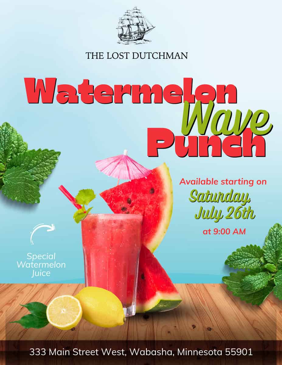 Flyer for watermelon wave punch