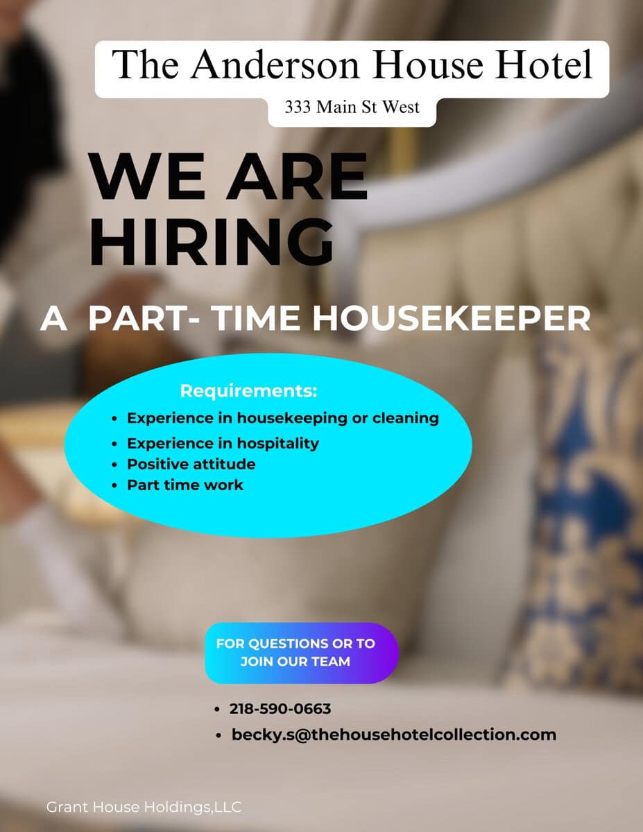 Anderson House Hiring - Wabasha-Kellogg Chamber &Amp;Amp; Cvb