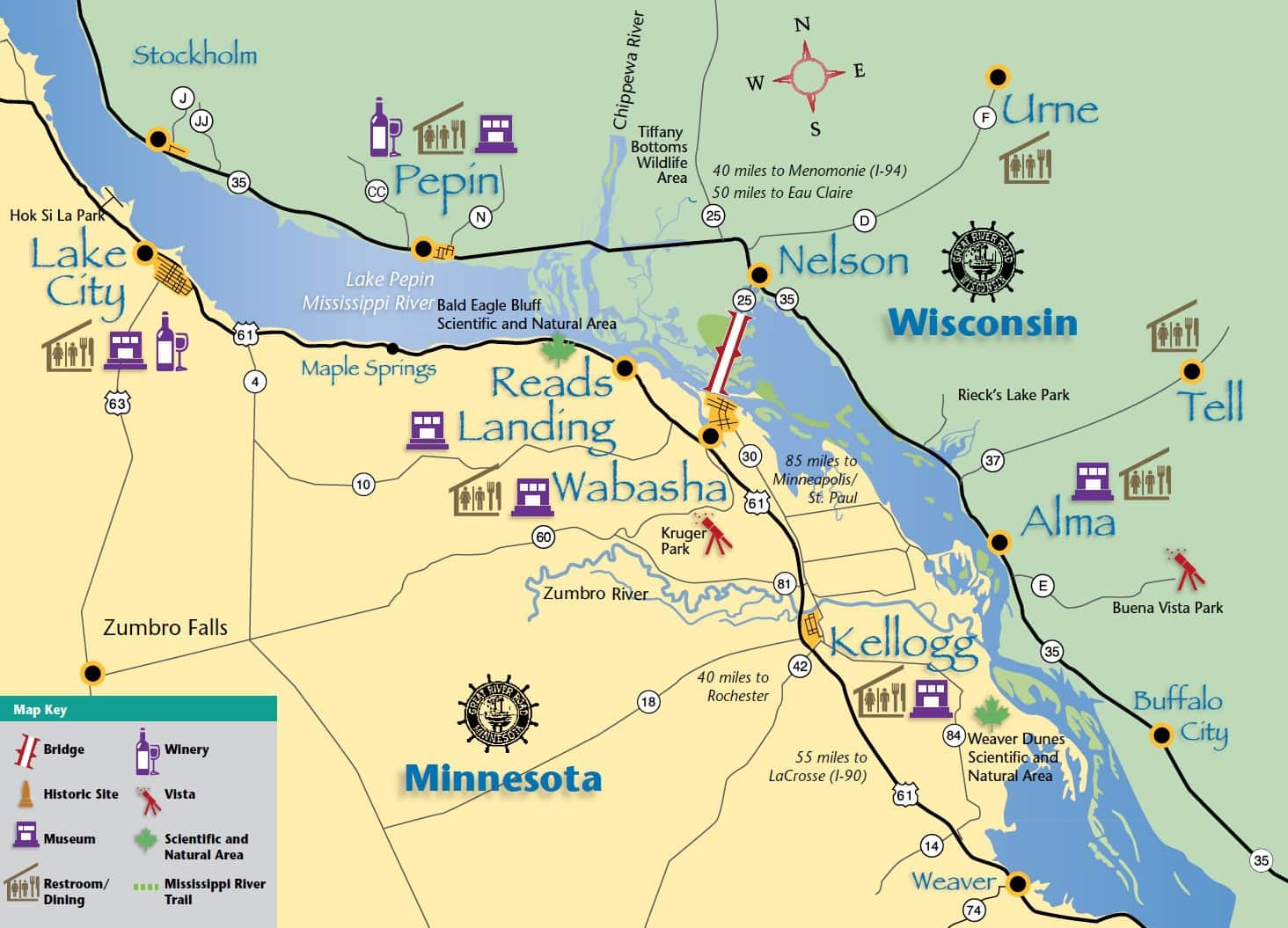 Biking-Map Biking Map - Wabasha-Kellogg Chamber &Amp; Cvb