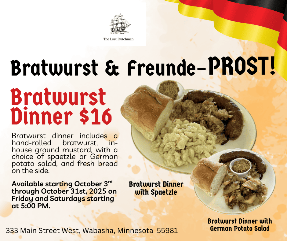 🌭🍂 October Special: Brat & Sides! At The Lost Dutchman
