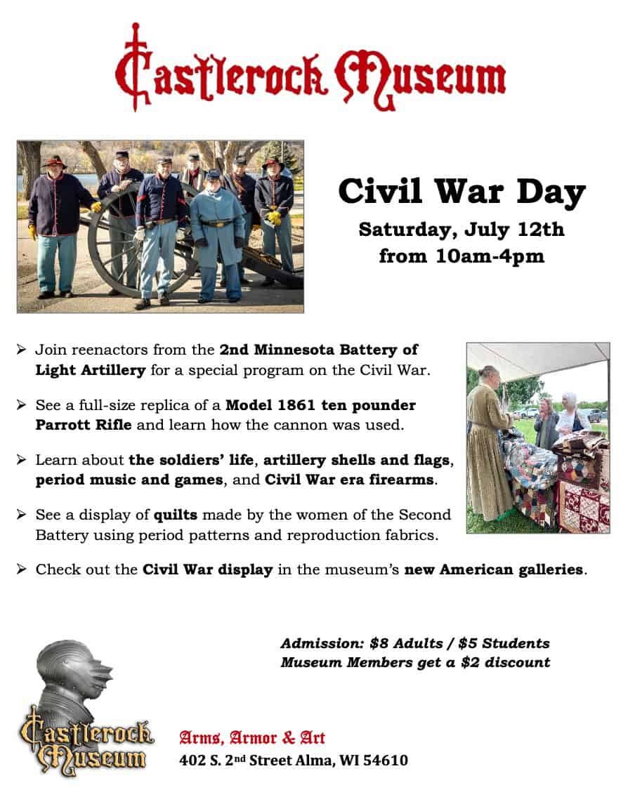flyer for Castlerock Museum Civil War Day