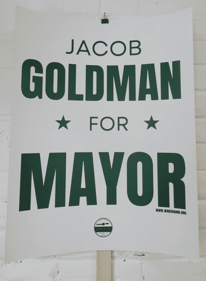 Jacob Goldman For Mayor Yard Sign