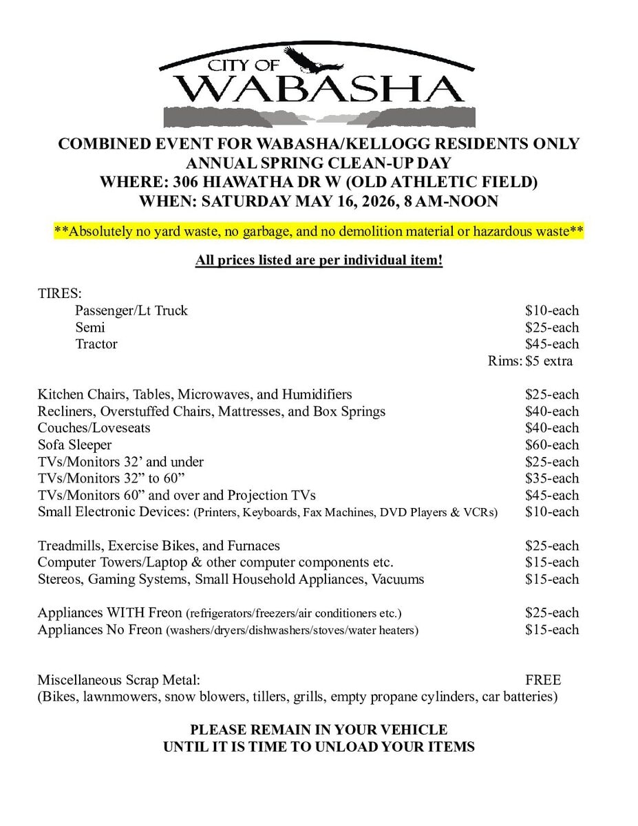 Spring Clean Up - Wabasha-Kellogg Chamber &Amp;Amp; Cvb